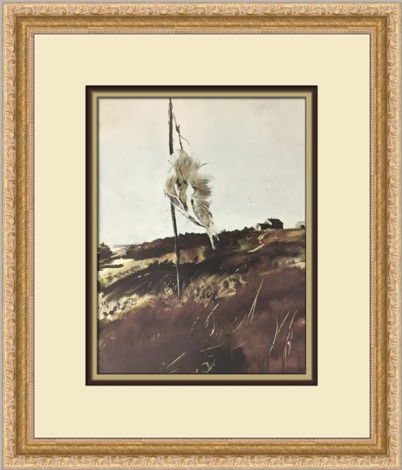 Andrew Wyeth Gull Scarecrow Custom Framed Print 17x14 (1 of 2)