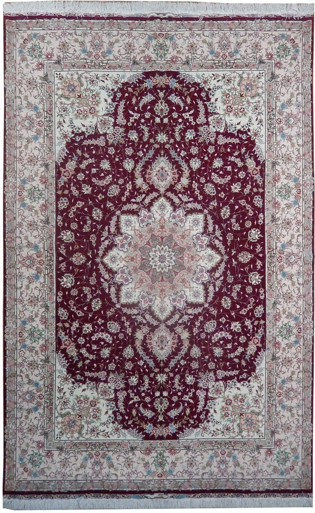 Signed Persian Tabriz Rug 6.6 x 10 Wool and Silk on Silk Foundation: Signed Persian Tabriz Rug 6.6 x 10 Wool and Silk on Silk Foundation Free continental US Shipping This high-quality Persian Tabriz rug is hand-knotted in Tabriz, Iran, showcasing the expertise of a mas