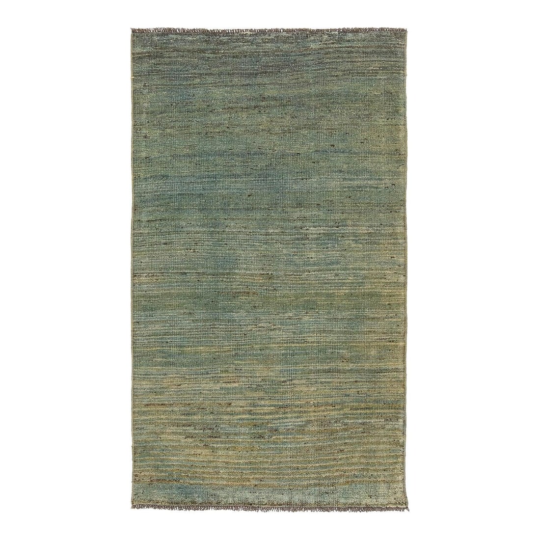 Gabbeh Wool Rug Teal Sage 3'3 x 5'7 Hand Knotted: Gabbeh Wool Rug Teal Sage 3'3 x 5'7 Hand Knotted This authentic hand-knotted Gabbeh rug is crafted from 100% premium hand-spun wool, offering a minimalist open field design with a luxurious texture. T