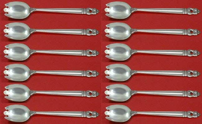 International Silver Royal Danish 12-Piece Ice Cream Fork Set: International Silver Royal Danish 12-Piece Ice Cream Fork Set This exquisite 12-piece set of ice cream forks from the Royal Danish pattern by International Sterling Silver is a perfect addition to any