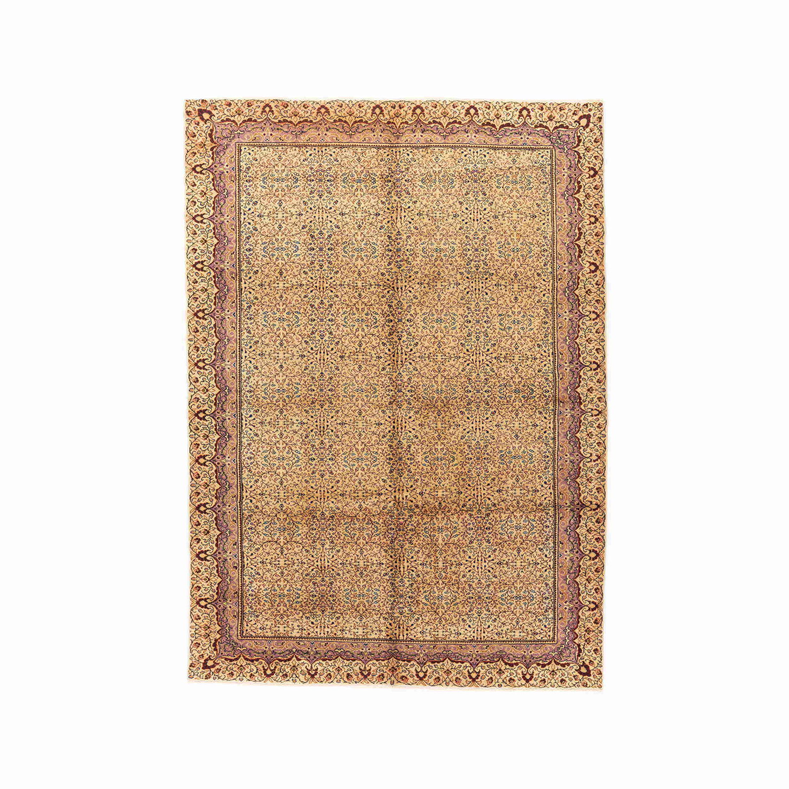 Authentic Handmade Kayseri Wool on Cotton Carpet 79.5 x 113.4 Inches: Authentic Handmade Kayseri Wool on Cotton Carpet 79.5 x 113.4 Inches This authentic handmade Kayseri carpet is crafted from high-quality wool on a cotton base, showcasing exquisite craftsmanship and d