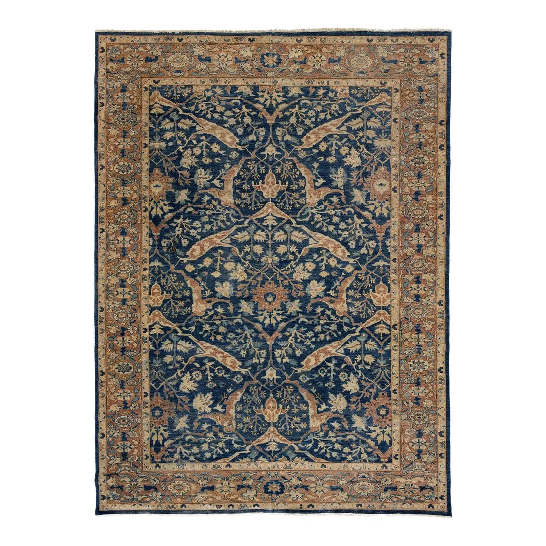 Bidjar Style Wool Area Rug 10 x 13'6 Midnight Blue Floral (1 of 10)