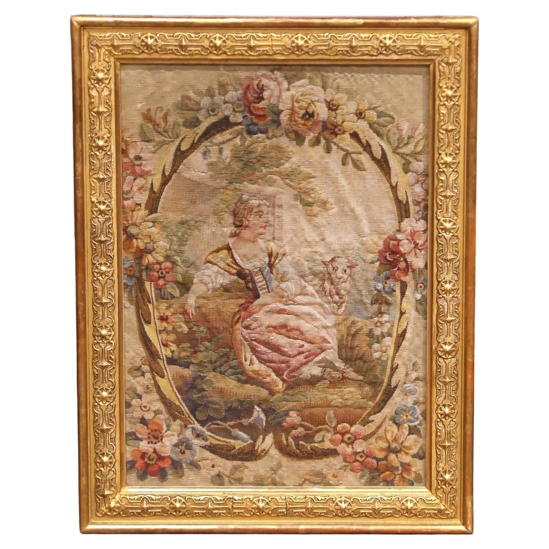French Aubusson Tapestry Panel in Giltwood Frame (1 of 10)