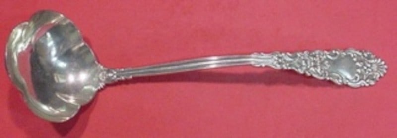 Dominick and Haff Renaissance Sterling Silver 13 Inch 3 Lobed Soup Ladle: Dominick and Haff Renaissance Sterling Silver 13 Inch 3 Lobed Soup Ladle Sterling silver soup ladle in the Renaissance pattern by Dominick & Haff. It features a 3-lobed design, is not monogrammed, and