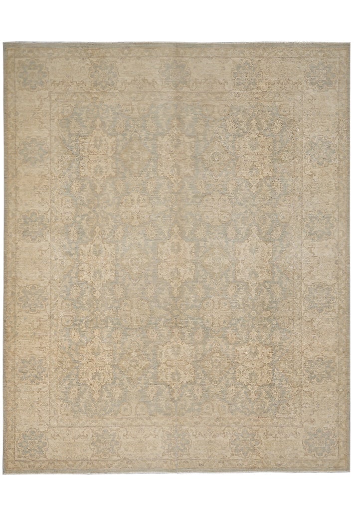 8 x 9.7 Handmade Pakistan Zigler Chobi Peshawar Wool Area Rug Neutrals: 8 x 9.7 Handmade Pakistan Zigler Chobi Peshawar Wool Area Rug Neutrals Free continental US Shipping This handmade Zigler Chobi Peshawar area rug from Pakistan features a neutral palette with shades of