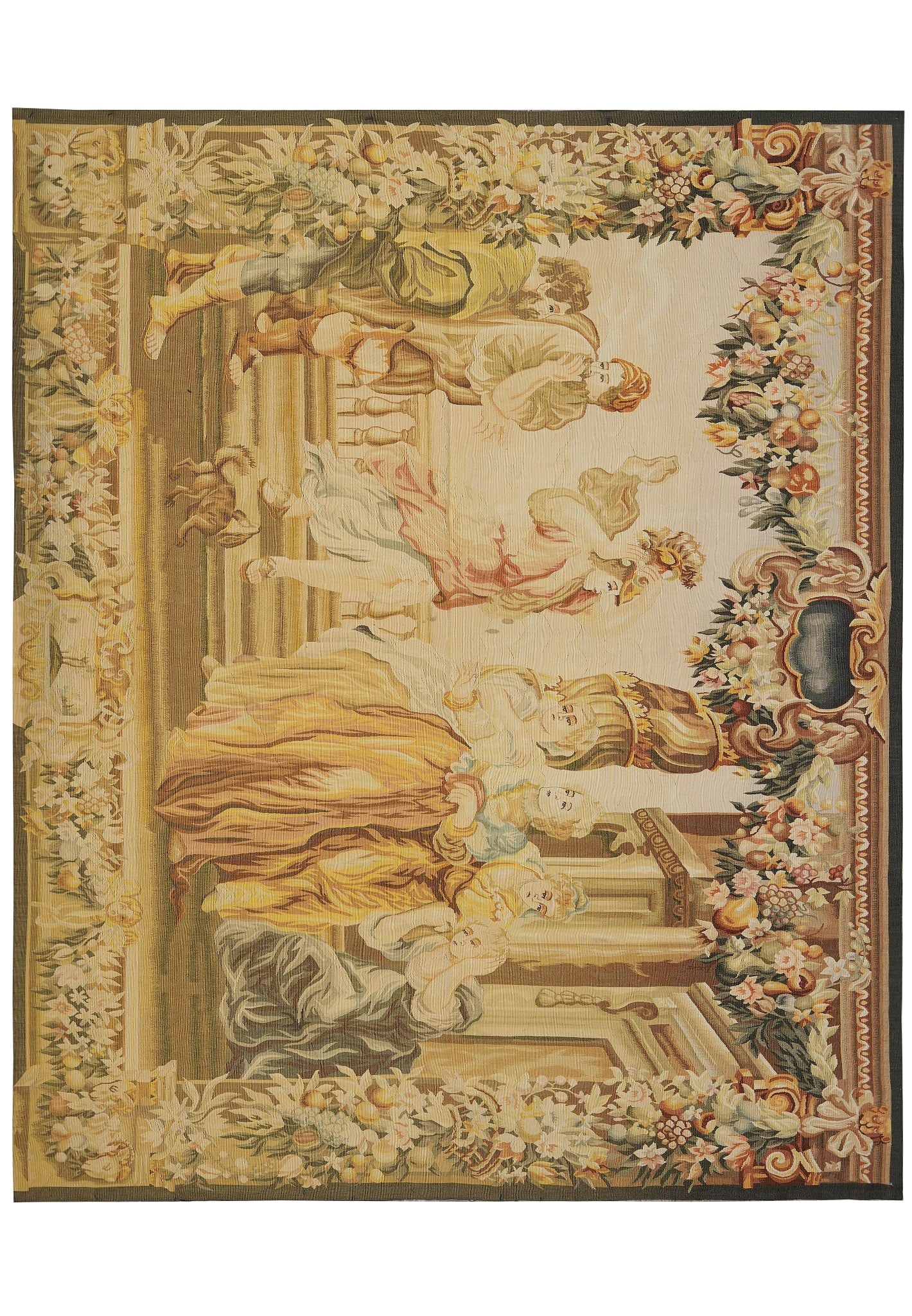 5 x 6 Handmade French 17th Century Pictorial Tapestry Area Rug Reproduction: 5 x 6 Handmade French 17th Century Pictorial Tapestry Area Rug Reproduction Free continental US Shipping This handmade tapestry area rug is a reproduction inspired by 17th-century French designs, feat