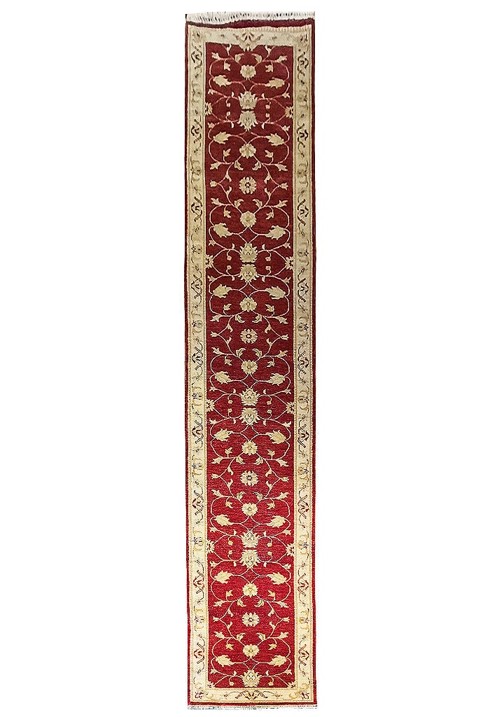 Chobi Peshawar Ziglar Runner 3.1' x 19.6' Hand-Knotted Wool Rug: Chobi Peshawar Ziglar Runner 3.1' x 19.6' Hand-Knotted Wool Rug Free continental US Shipping Transform your hallway into a majestic pathway with this 3.1 x 19.6 Wide Long Runner Chobi Peshawar Ziglar 