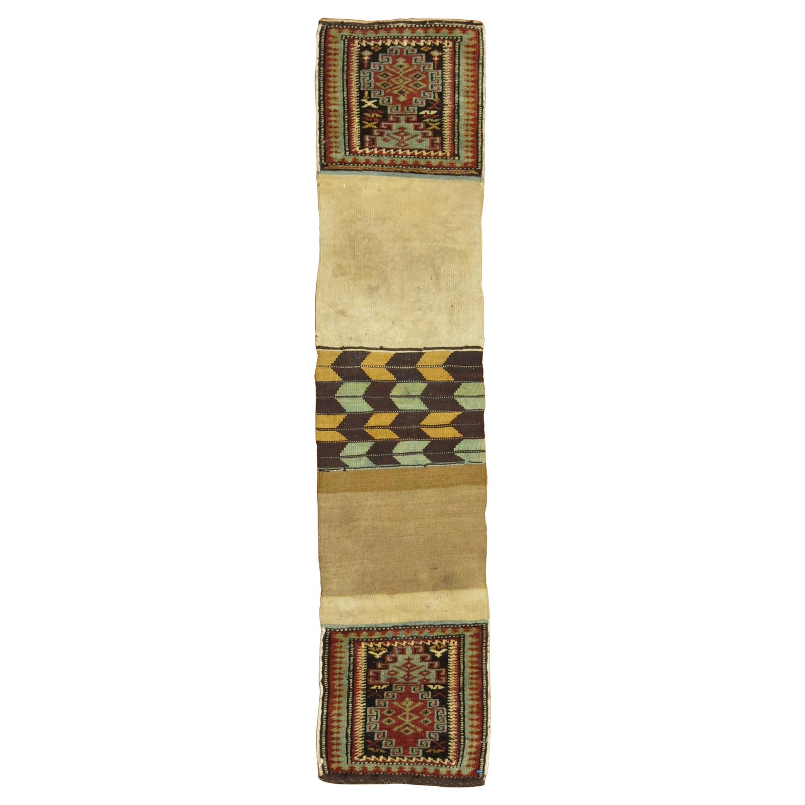 19th Century Kazak Hand-Woven Wool Bagface Rug 12 x 50 (1 of 5)