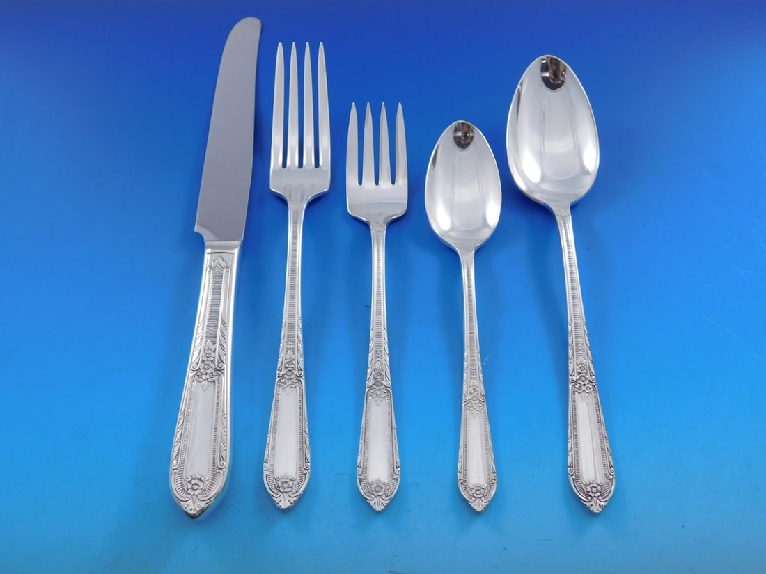 Wm Rogers Cotillion Silverplate Flatware Set 71 Pieces with Caddy (1 of 6)