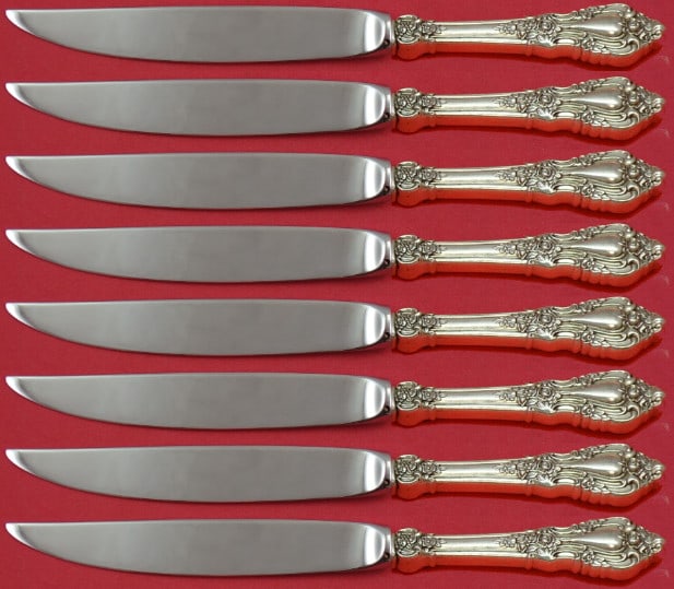 Eloquence by Lunt Sterling Silver 8pc Steak Knife Set Not Serrated (1 of 3)