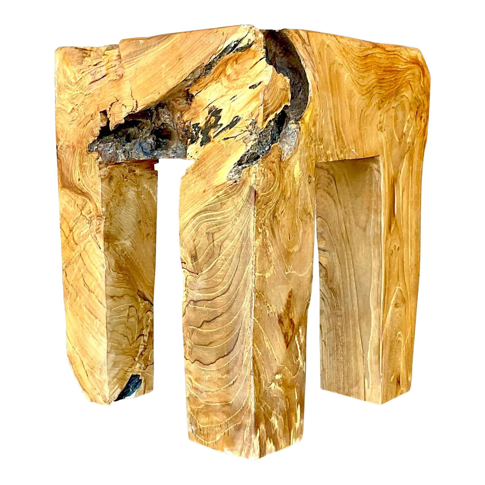 Vintage Boho Distressed Wood Drinks Table from Palm Beach Estate (1 of 7)