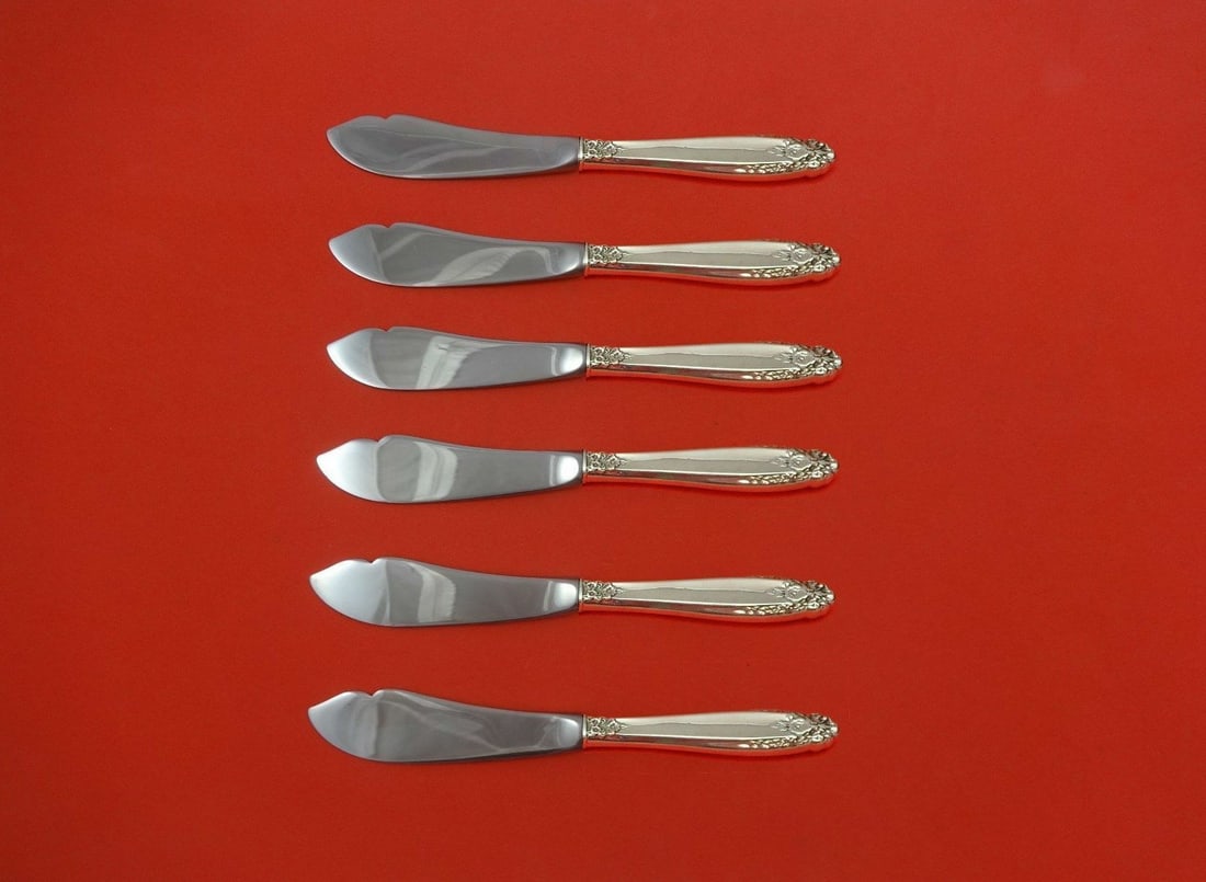 International Sterling Silver Prelude Trout Knife Set 6pc Hollow Handle (1 of 1)