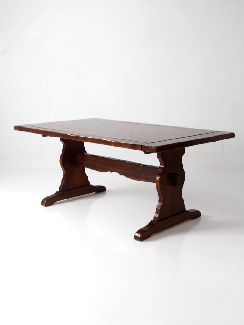 Spanish Influence Rectangular Trestle Dining Table With Extending Leaves (1 of 12)