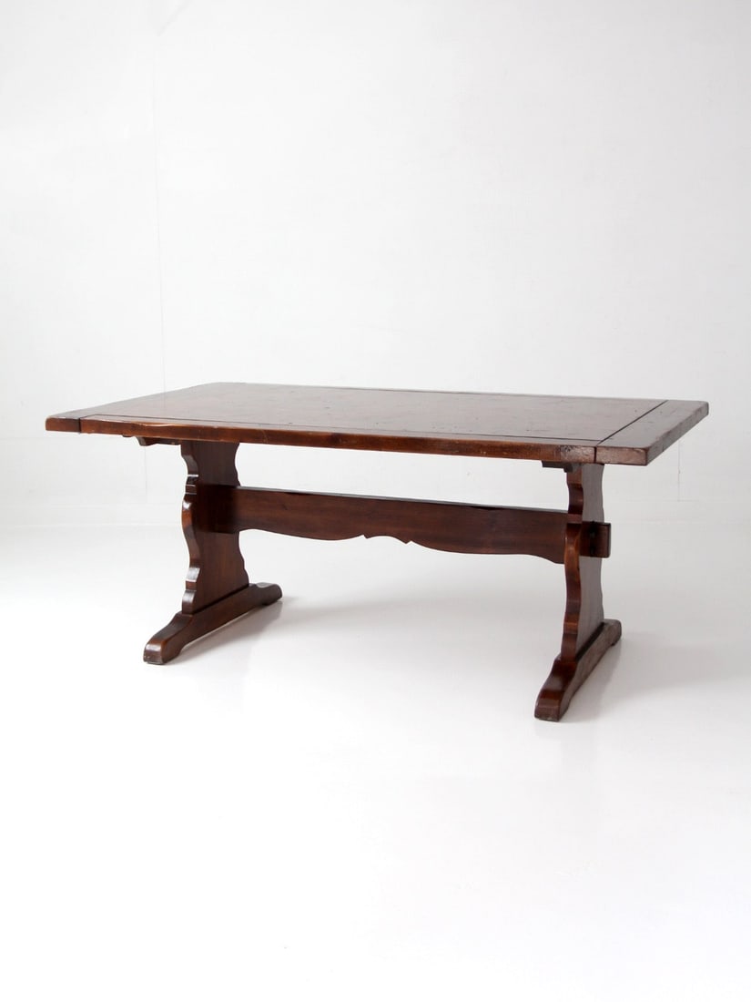 Spanish Influence Rectangular Trestle Dining Table With Extending Leaves - 3