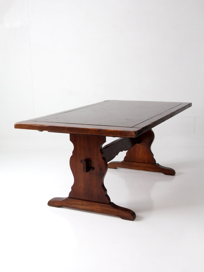 Spanish Influence Rectangular Trestle Dining Table With Extending Leaves - 5