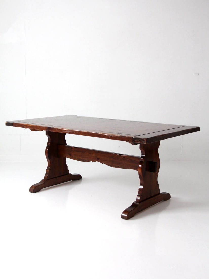 Spanish Influence Rectangular Trestle Dining Table With Extending Leaves - 7
