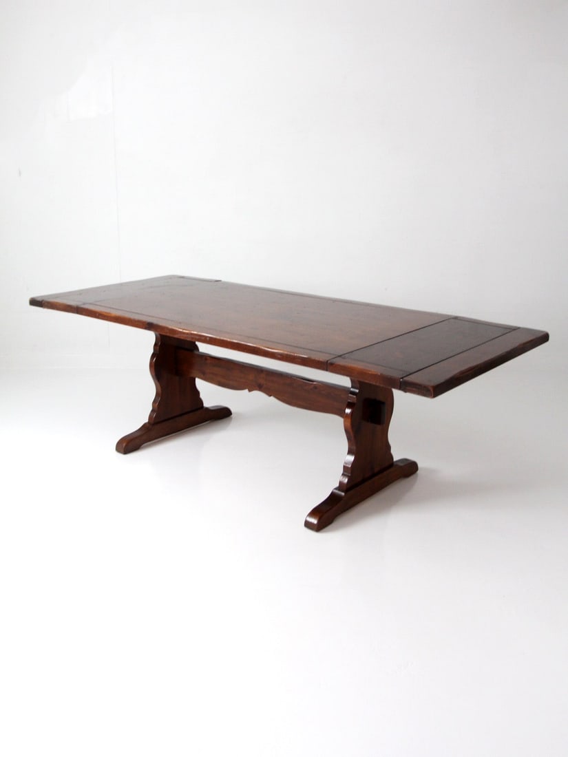 Spanish Influence Rectangular Trestle Dining Table With Extending Leaves - 9