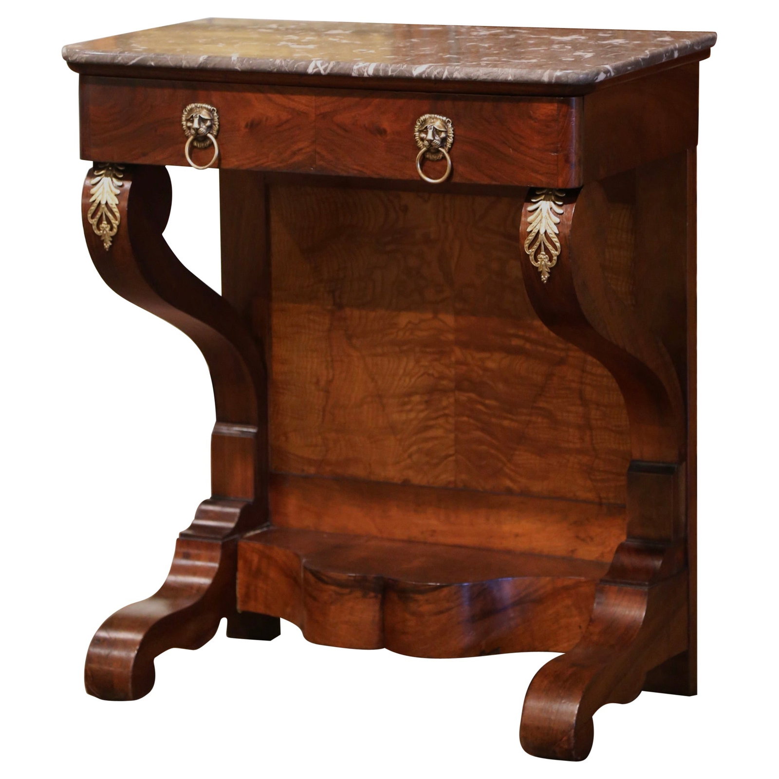 19th Century French Empire Rosewood Console Table with Grey Marble Top (1 of 13)