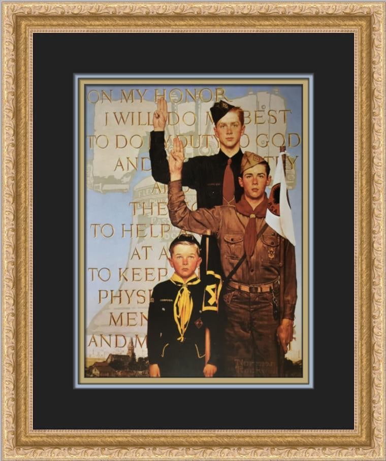 Framed Norman Rockwell Boy Scouts Calendar Offset Lithograph Print (1 of 2)