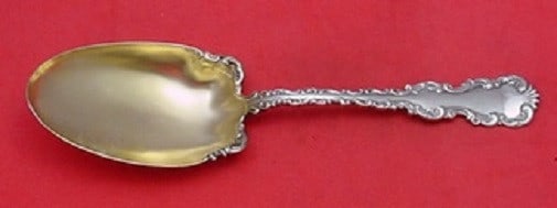 Whiting Louis XV Sterling Silver Goldwashed Salad Spoon 9 Inch: Whiting Louis XV Sterling Silver Goldwashed Salad Spoon 9 Inch This stunning salad serving spoon is crafted in the exquisite Louis XV pattern by Whiting. Made from high-quality sterling silver with a 