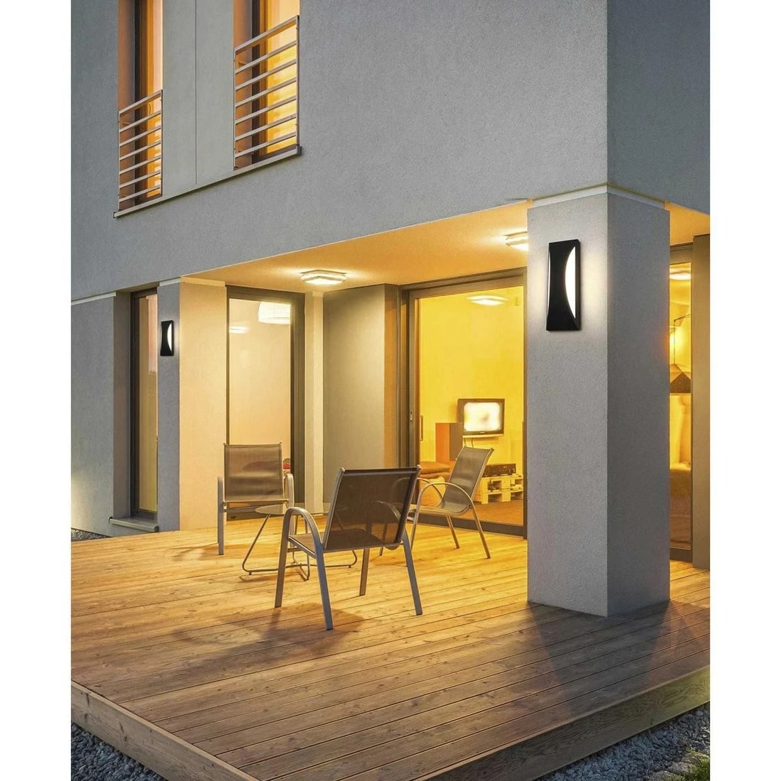 Black Aluminum Iron Outdoor LED Wall Sconce Zayn 17.5 inch (1 of 9)