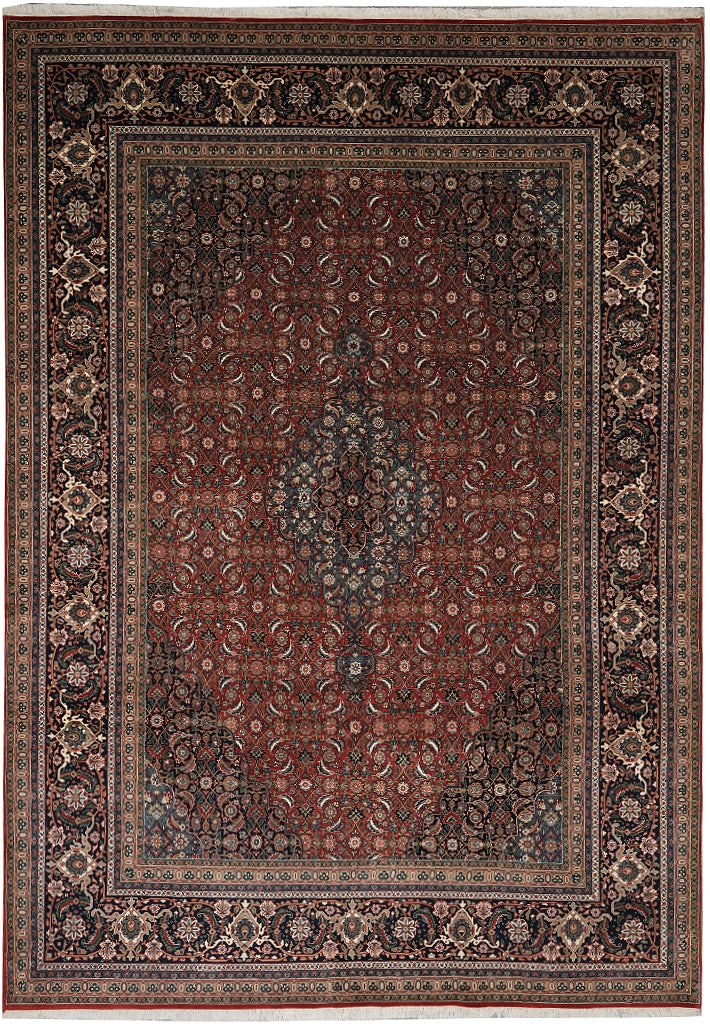 8 x 12 Hand Knotted India Bidjar Rug Lustrous Wool: 8 x 12 Hand Knotted India Bidjar Rug Lustrous Wool Free continental US Shipping This 8 x 12 High-Quality Lustrous Wool Handknotted India Bidjar Rug features classic Bidjar design elements with intrica