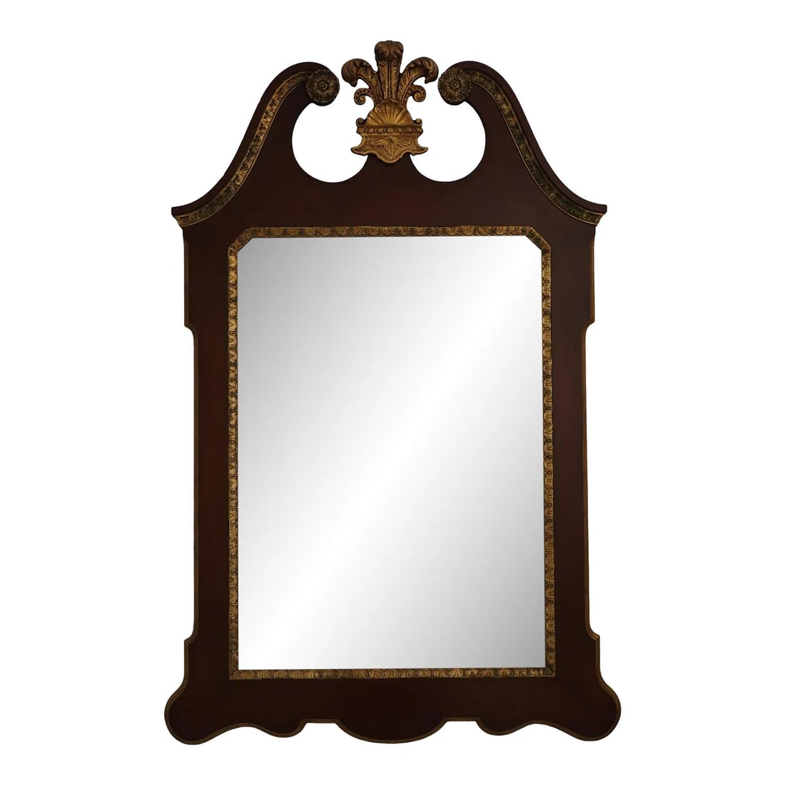 Friedman Brothers No.6379 Chippendale Mahogany Mirror Gold Leaf Finish 54" H (1 of 10)