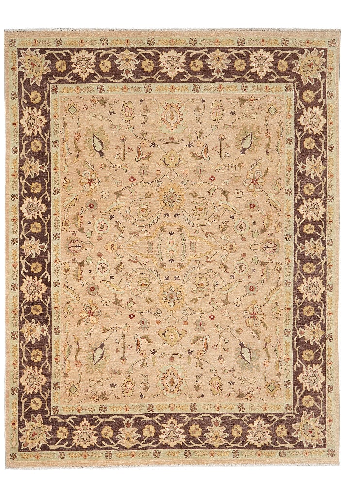 7.9 x 9.9 Natural Wool Hand-Knotted Rug Tan Brown Pattern: 7.9 x 9.9 Natural Wool Hand-Knotted Rug Tan Brown Pattern Free continental US Shipping This hand-knotted rug is made from natural wool and features tan and brown tones with a classic pattern of subtle