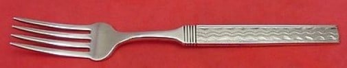 Kirk Sterling Silver Dessert Fork Engraved Square Handle 925/1000: Kirk Sterling Silver Dessert Fork Engraved Square Handle 925/1000 This exquisite dessert fork features a square handle with an engraved design, showcasing the craftsmanship of Kirk. Made from high-qua