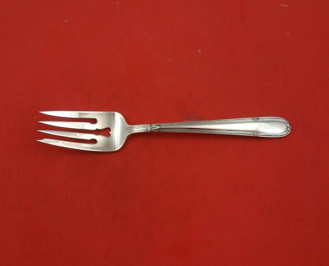 Miss Alvin Sterling Silver Salad Fork 6.5 Inch Heart Design by Alvin: Miss Alvin Sterling Silver Salad Fork 6.5 Inch Heart Design by Alvin This exquisite Miss Alvin salad fork is crafted from sterling silver, showcasing a charming heart design. Measuring 6 1/2 inches, t