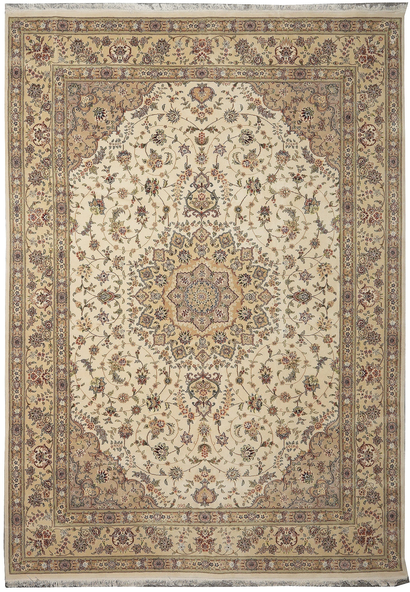 New Hand Knotted Tabriz Wool Silk Rug 8.9 x 12: New Hand Knotted Tabriz Wool Silk Rug 8.9 x 12 Free continental US Shipping This hand-knotted Tabriz rug features a high-quality blend of wool and silk, offering both durability and a luxurious feel. 