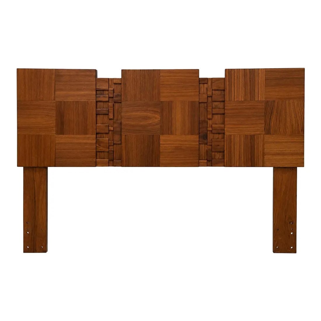 Mid Century Walnut Brutalist Queen Headboard 62 x 44 (1 of 4)