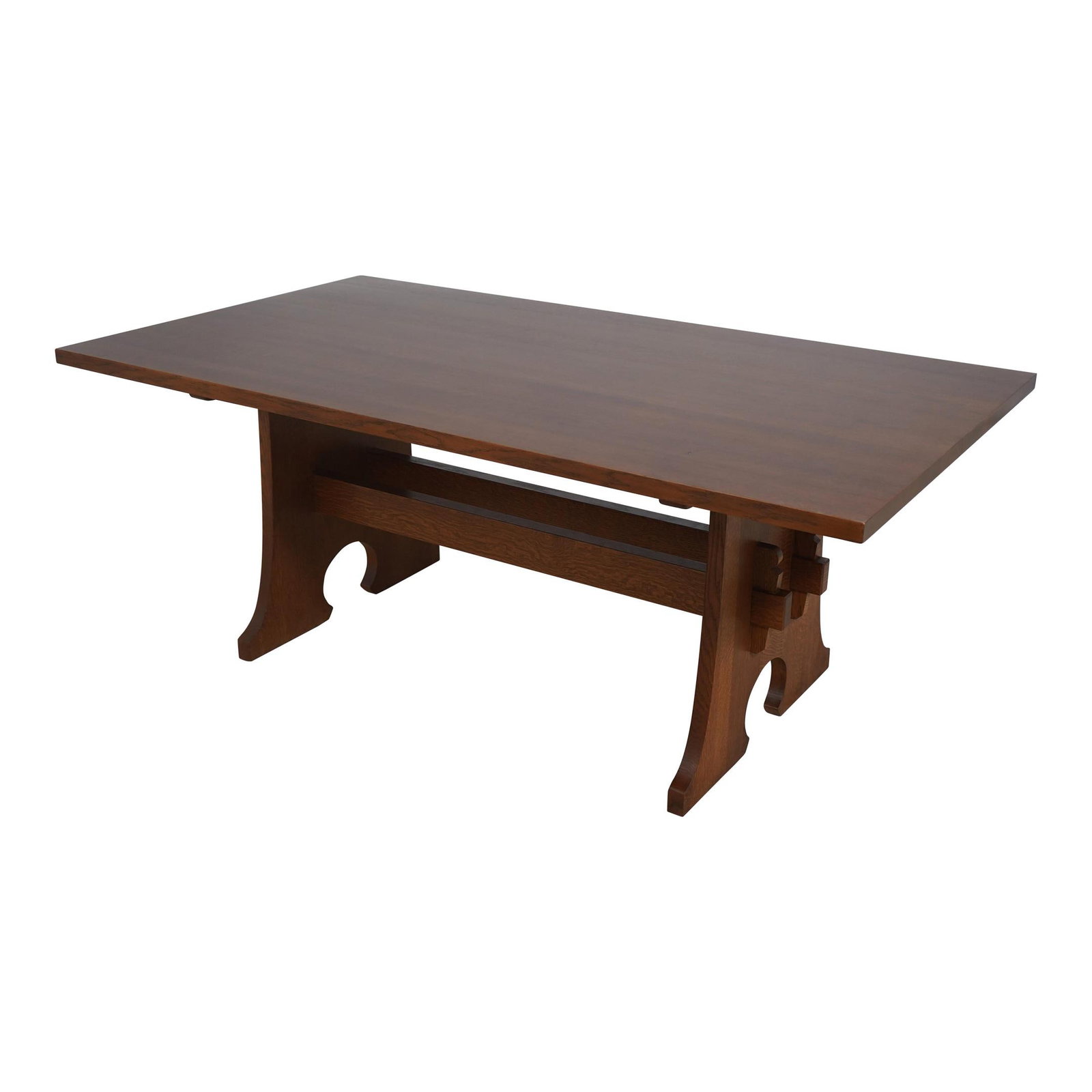 Stickley Mission Oak Dining Table Arts & Crafts 42x76 with Two Leaves (1 of 10)