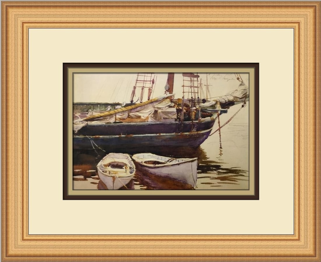 John Singer Sargent The Schooner Catherine Custom Framed Art Print (1 of 2)