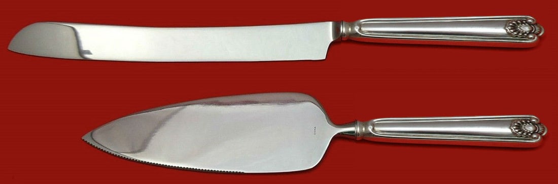 Frank Smith Fiddle Shell Sterling Silver Wedding Cake Set 2pc (1 of 1)