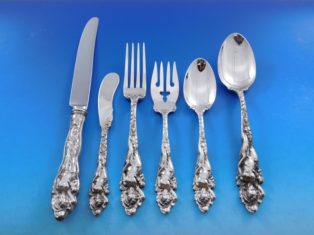Reed Barton Love Disarmed Sterling Silver 60 Piece Flatware Set (1 of 12)