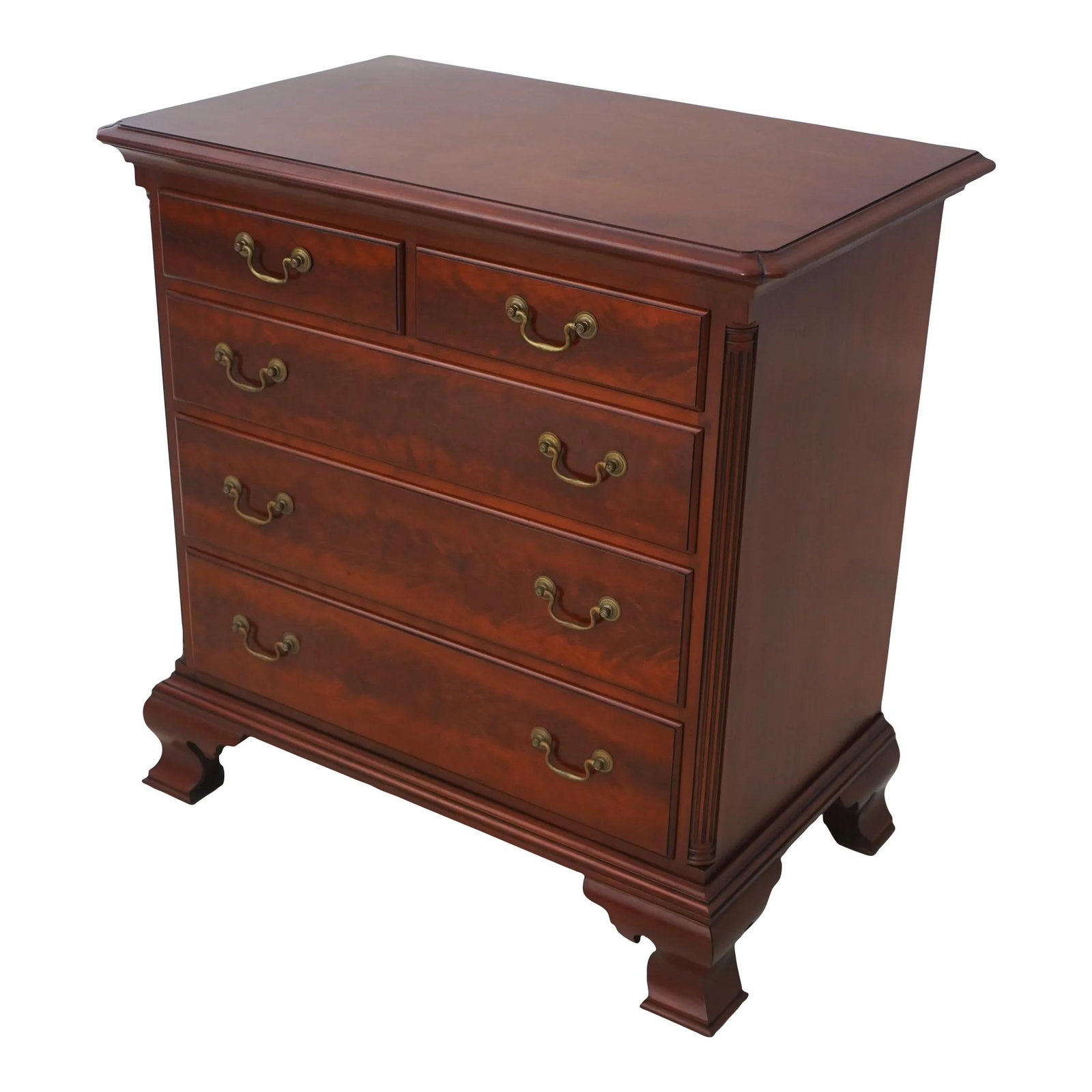 Louis Irion Walnut Bachelor Chest Chippendale Style Handcrafted: Louis Irion Walnut Bachelor Chest Chippendale Style Handcrafted This exquisite Louis Irion Bench Made Walnut Bachelor Chest showcases the elegance of Chippendale design with its choice walnut construc