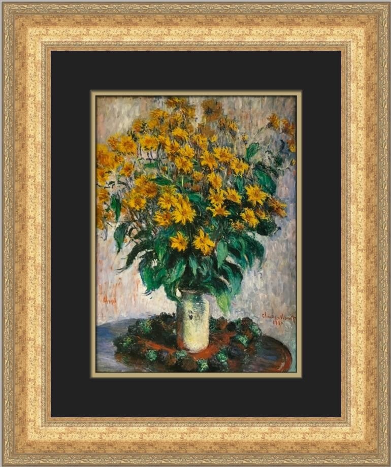Claude Monet A Vase of Chrysanthemums Custom Framed Art Print: Claude Monet A Vase of Chrysanthemums Custom Framed Art Print This exquisite custom framed print features Claude Monet's renowned artwork "A Vase of Chrysanthemums," expertly crafted to enhance any sp