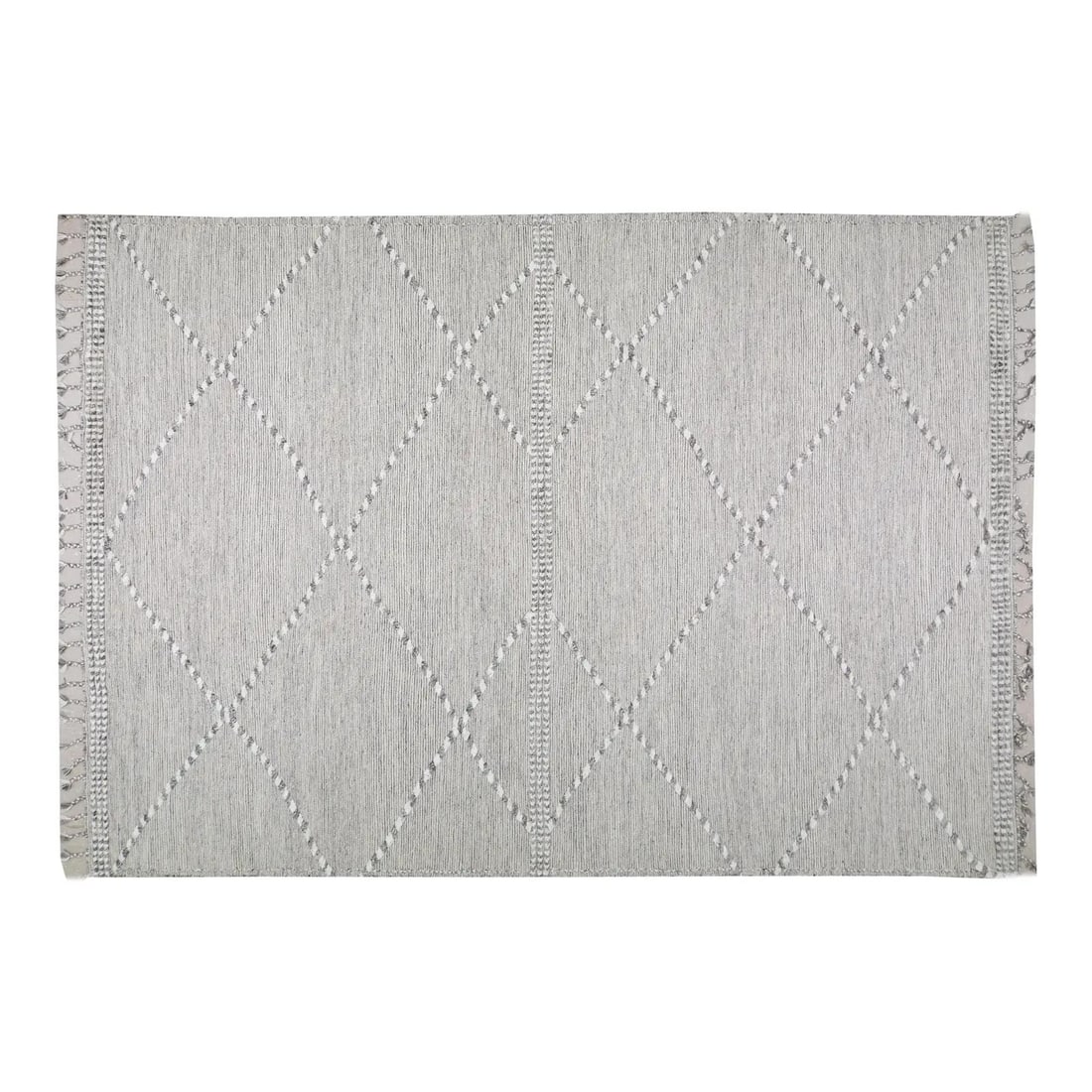 12'X15' Beni Ourain Moroccan Wool Rug in Contemporary Style with Soft Texture: 12'X15' Beni Ourain Moroccan Wool Rug in Contemporary Style with Soft Texture This early 21st century Moroccan Beni Ourain rug features a hand-knotted construction with natural gray tones, offering a 