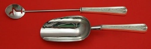 Dominick & Haff Lexington Engraved Sterling Silver Bar Set 2pc: Dominick & Haff Lexington Engraved Sterling Silver Bar Set 2pc Enhance your barware collection with this exquisite 2-piece bar serving set, custom made by Dominick & Haff. Crafted from high-quality st
