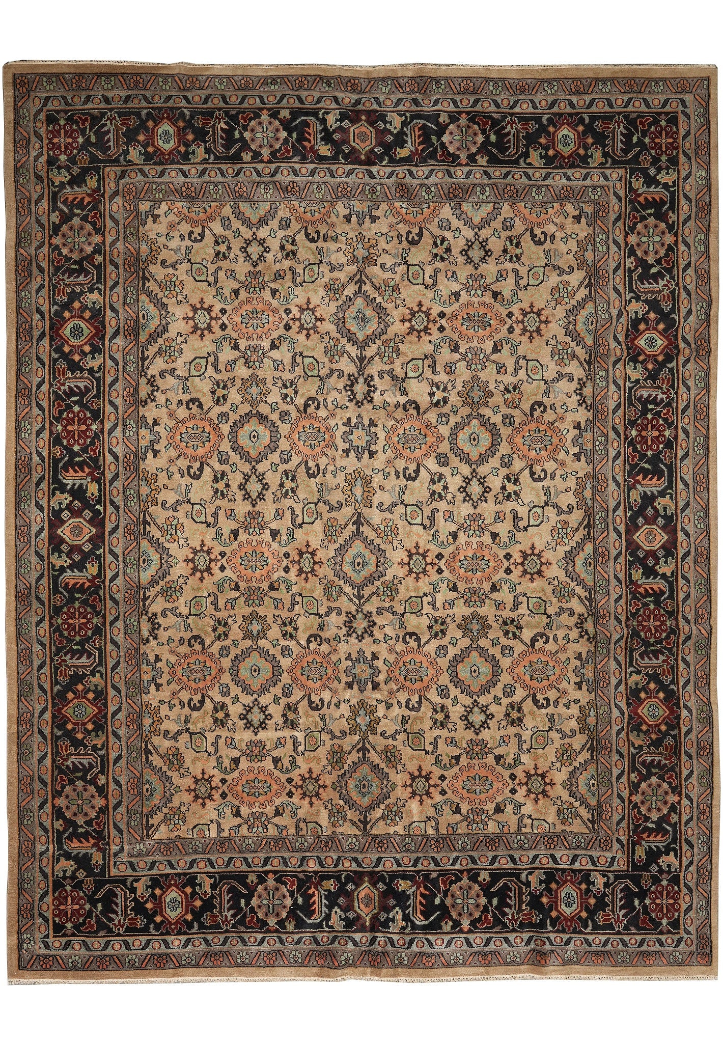 12 x 15 Handmade India Wool Mahal Area Rug: 12 x 15 Handmade India Wool Mahal Area Rug Free continental US Shipping This 12 x 15 handmade wool Mahal rug is inspired by classic Persian Mahal designs and handwoven by skilled artisans in India. It