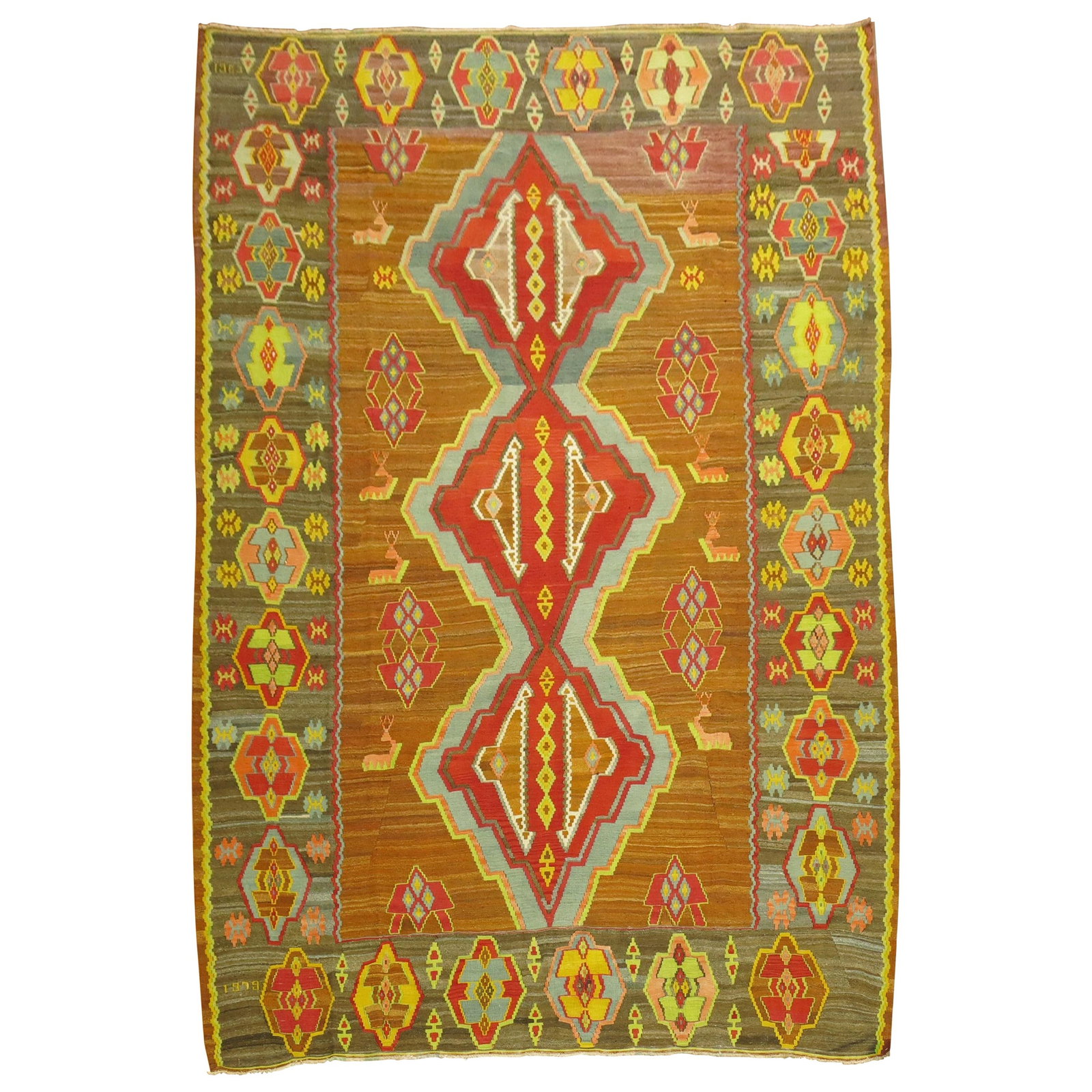 Vintage Turkish Wool Hand Knotted Balkan Kilim 9'2 x 13'5 (1 of 11)
