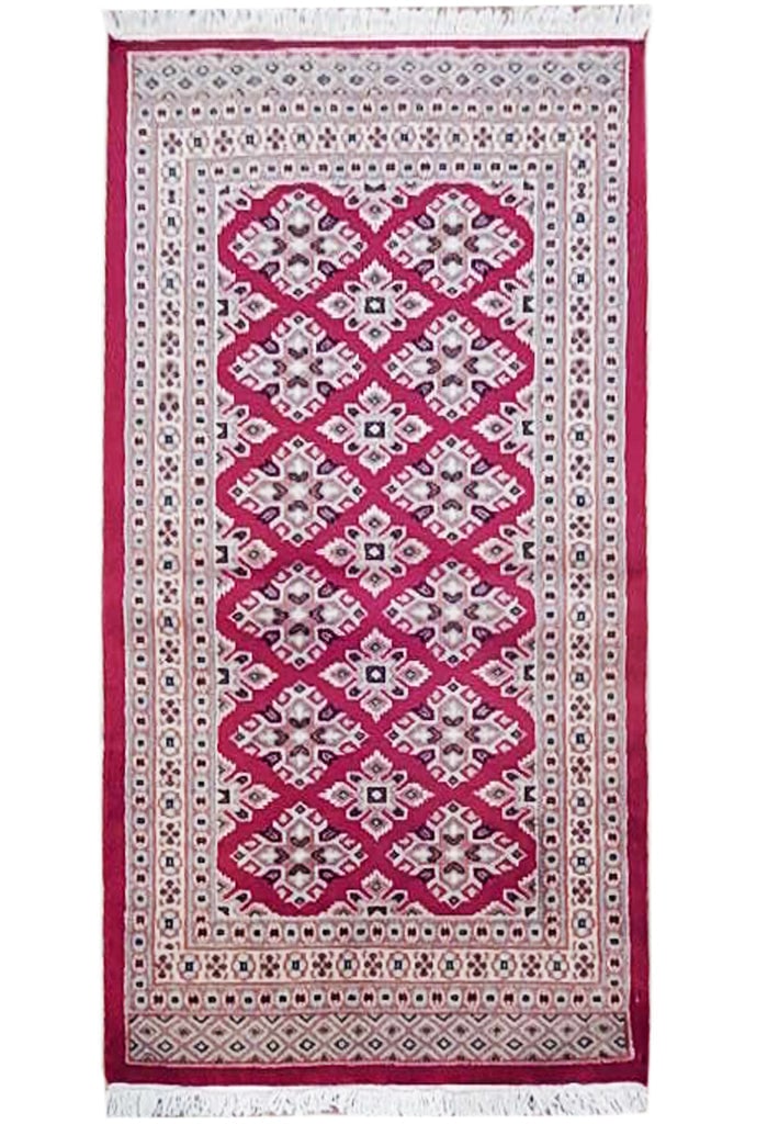 Luxurious 2.7 x 4.2 Red Jaldar Hand-knotted Bokhara Area Rug: Luxurious 2.7 x 4.2 Red Jaldar Hand-knotted Bokhara Area Rug Free continental US Shipping Enhance your living space with this exquisite 2.7 x 4.2 Red Jaldar Hand-knotted Bokhara Rug. This timeless mas