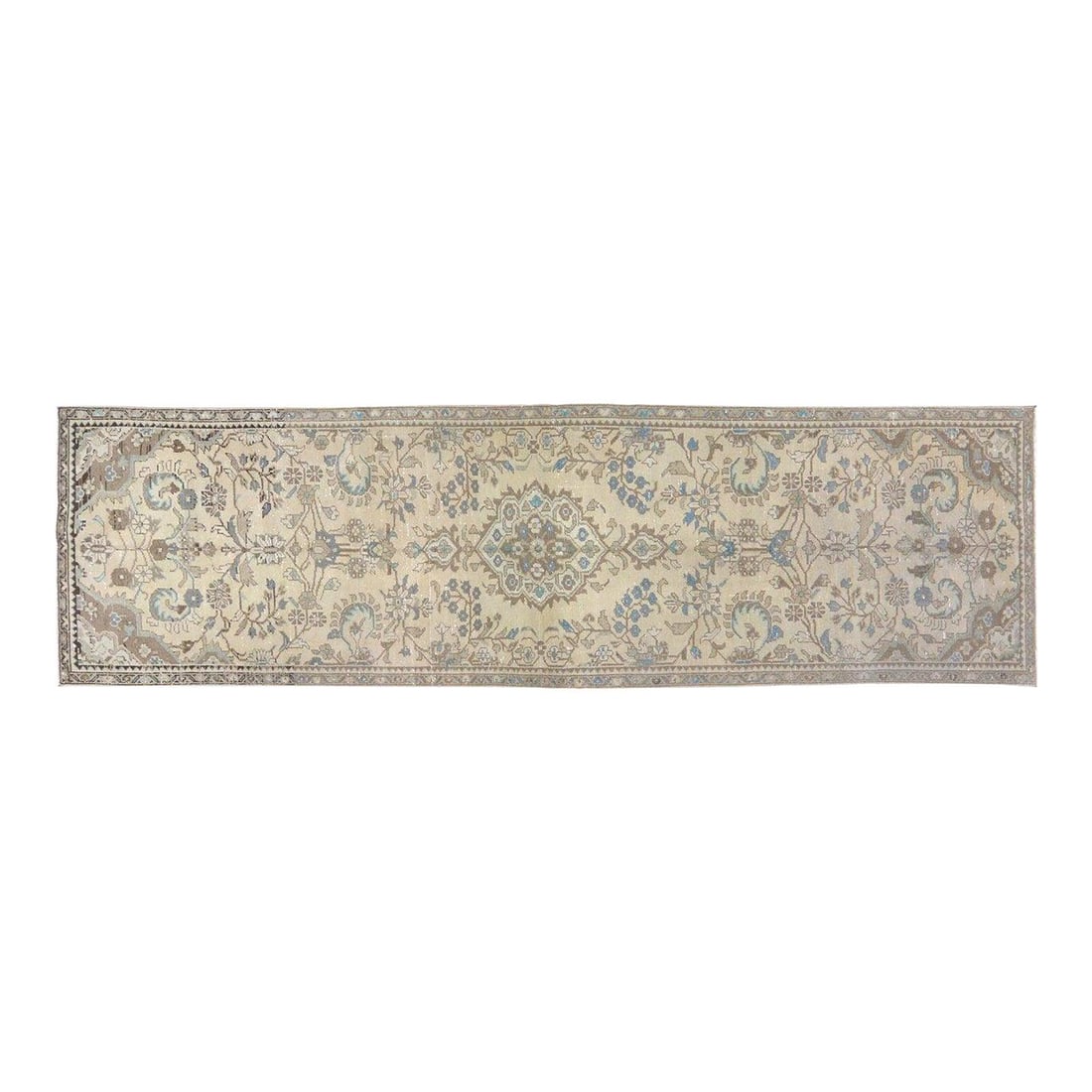 Turkish Wool Runner Hand Knotted Vintage 2'8'' x 9'9'' (1 of 4)