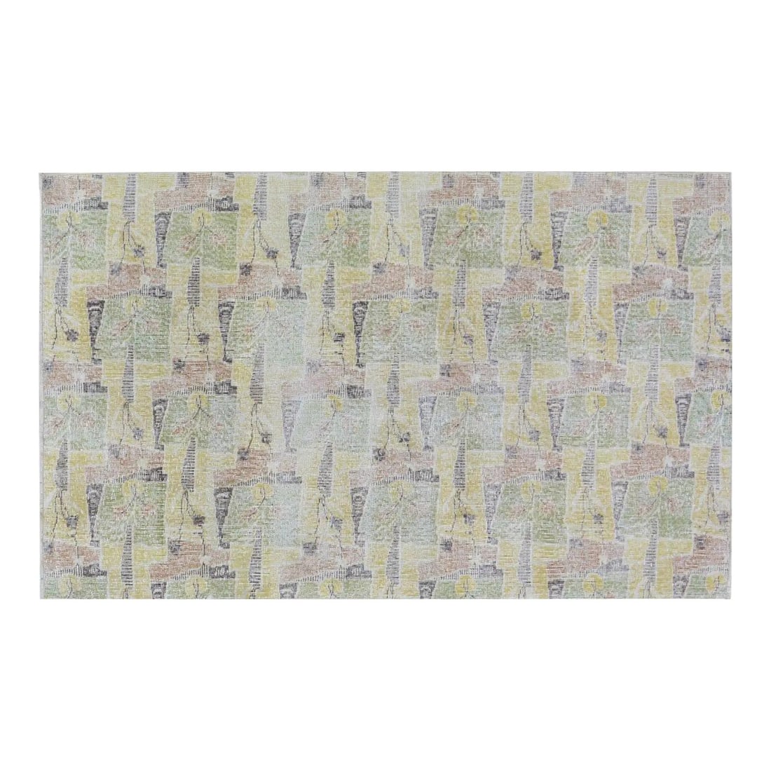 Turkish Anatolian Wool Area Rug Hand Knotted 4'1 x 6'7 Stone Gray: Turkish Anatolian Wool Area Rug Hand Knotted 4'1 x 6'7 Stone Gray This vintage Turkish Anatolian rug is hand-knotted from wool using traditional techniques, offering a blend of timeless craftsmanship 