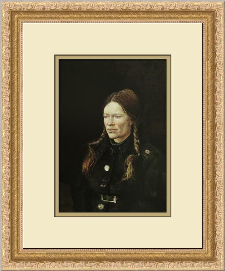 Andrew Wyeth Helga The Prussian Custom Framed Print 12 x 14.5 (1 of 2)