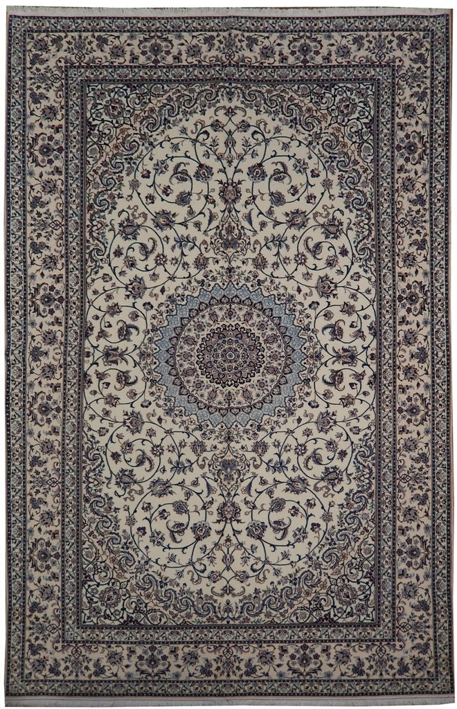 6.8 x 10 Signed Habibian Persian Nain Rug Handmade Iran Wool Silk 500 KPSI: 6.8 x 10 Signed Habibian Persian Nain Rug Handmade Iran Wool Silk 500 KPSI Free continental US Shipping This authentic Persian Nain rug, measuring 6.8 x 10 feet, is a hand-knotted masterpiece from the