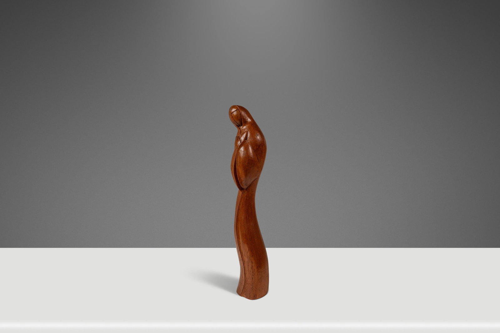 Abstract Solid Teak Mother Mary Sculpture Mid-Century Danish Modern 1960s (1 of 18)