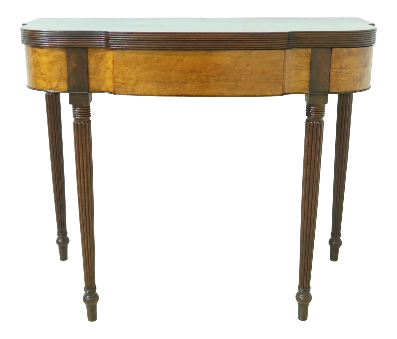 Antique Sheraton Games Table Mahogany Birdseye Maple Inlaid C.1840-1860 (1 of 10)