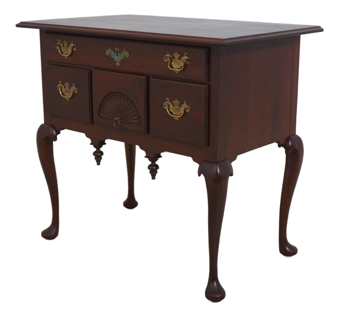 Bartley Collection Mahogany Lowboy from Henry Ford Museum: Bartley Collection Mahogany Lowboy from Henry Ford Museum This exquisite mahogany lowboy from the Bartley Collection, inspired by the Henry Ford Museum, showcases classic New England style with its el